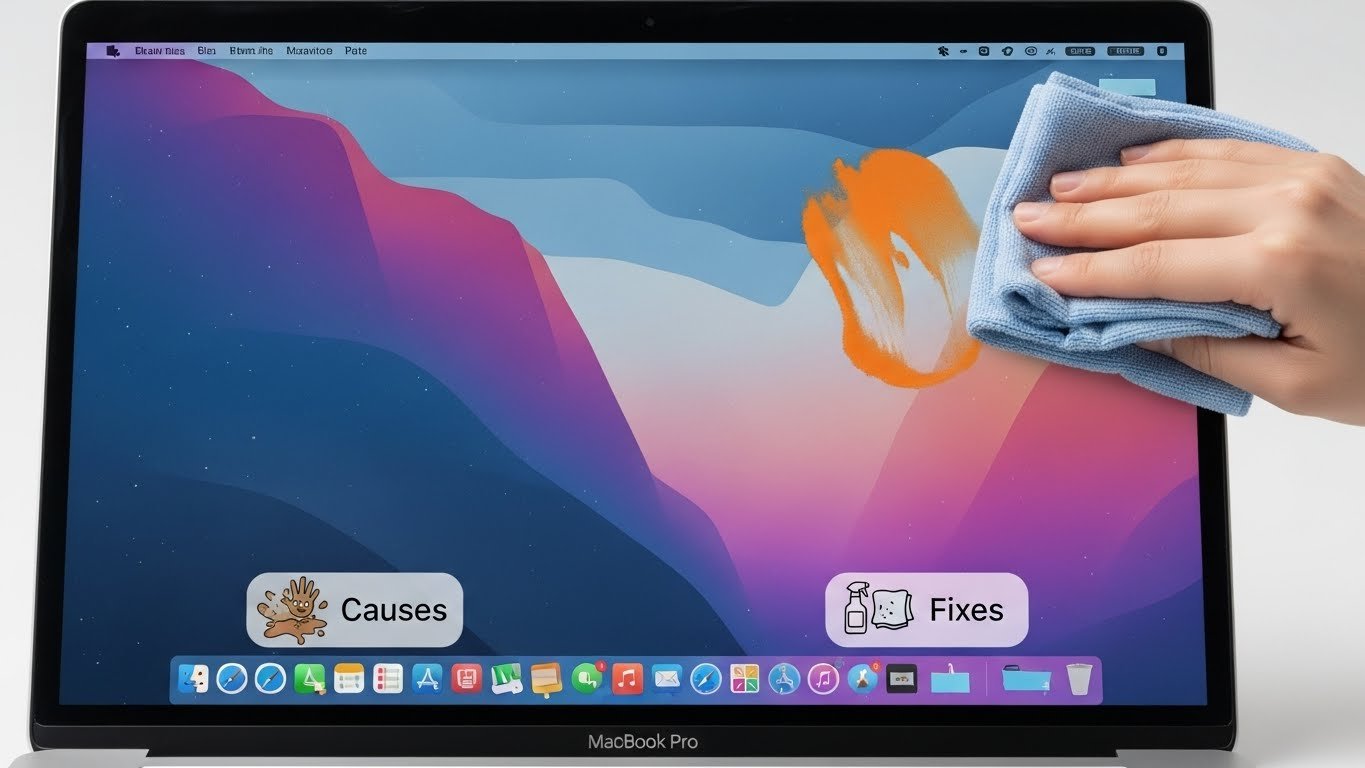 Orange Smudge on MacBook Pro Screen